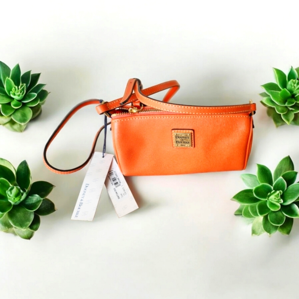 NWT Dooney and Bourke Small Orange Leather Crossbody